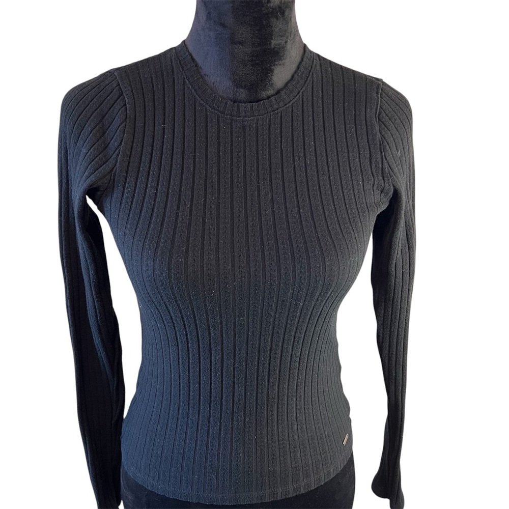 Hollister must have collection black long sleeve top. Like new. Small.